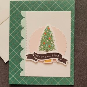 Merry Christmas Greeting Card with Tree Design